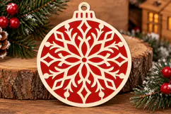 Floral Snowflake Christmas Ornament Laser Cut SVG Product Image 2