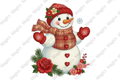 Floral Snowman PNG Product Image 1