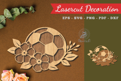 Floral Soccer Lasercut Decoration Product Image 1