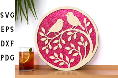 Floral Spring Birds Laser Cut File Product Image 1