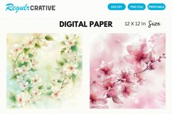 Floral Spring Seamless Digital Paper, Floral Spring Pattern Product Image 1