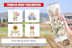 Floral Spring Easter Bunny Tumbler Product Image 1