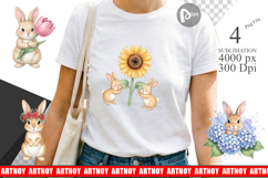 Floral Spring Easter Bunny Sublimation Product Image 1