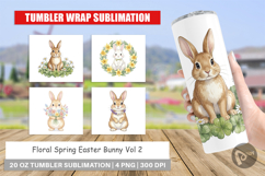 Floral Spring Easter Bunny Tumbler Product Image 1
