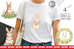 Floral Spring Easter Bunny Sublimation Product Image 1