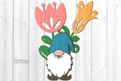 Spring Floral Gnome SVG Glowforge Files Laser Cut Files Product Image 1