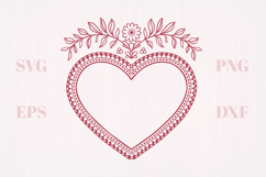 Floral ornament vintage heart Product Image 1