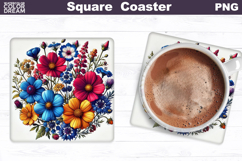 Wildflowers Square Coaster | Flowers Square Coaster Product Image 1