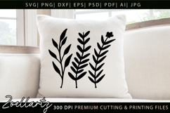 Floral Stems SVG Flower Illustrations T-shirt Mug Pillows Product Image 1