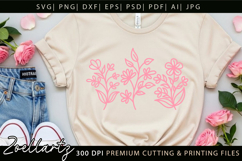 Floral Stems SVG Flower Illustrations T-shirt Mug Pillows Product Image 4