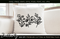 Floral Stems SVG Flower Illustrations T-shirt Mug Pillows Product Image 1