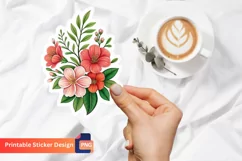 Floral Sticker, Bouquet Sticker, Floral Vinyl Sticker Product Image 1