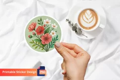 Floral Sticker, Bouquet Sticker, Floral Vinyl Sticker Product Image 1
