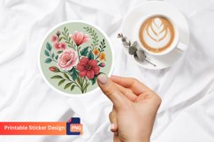Floral Sticker, Bouquet Sticker, Floral Vinyl Sticker Product Image 1