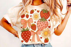 Boho Strawberry Coquette PNG, Preppy Strawberries, Summer Product Image 2