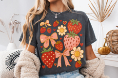 Boho Strawberry Coquette PNG, Preppy Strawberries, Summer Product Image 3
