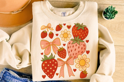 Boho Strawberry Coquette PNG, Preppy Strawberries, Summer Product Image 4