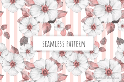 Watercolor Floral Stripe Seamless Pattern Product Image 1