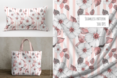 Watercolor Floral Stripe Seamless Pattern Product Image 2