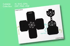Floral Style Snowflakes Hanging Favor Box Paper Cut Template