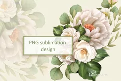 White roses PNG | Floral Sublimation design Product Image 1