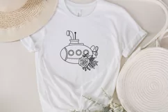 submarine svg, cruise svg, floral submarine svg
