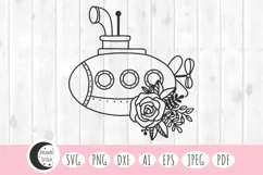submarine svg, cruise svg, floral submarine svg