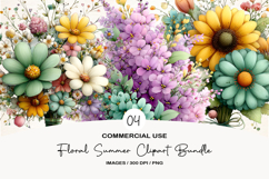 Floral Summer Clipart PNG Product Image 1