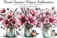 Floral Summer Clipart Sublimation Product Image 1