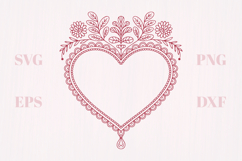 Floral Summer vintage heart SVG Product Image 1
