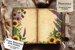 Floral Sunflower Junk Journal Pages Product Image 2