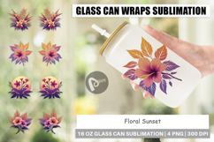 Glass Can Sunset Florals Product Image 1