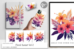 Digital Paper Sunset Florals Product Image 1