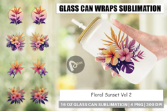 Glass Can Sunset Florals Product Image 1