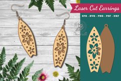 Floral Surfboard Laser Cut Earrings Product Image 1