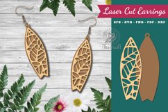 Floral Surfboard Laser Cut Earrings Product Image 1
