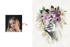 Floral Surrealism Watercolor Art Photo Effect Product Image 2
