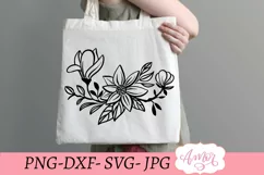 magnolia floral svg design for cutting machines