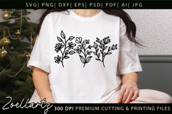 Floral Stems SVG Flower Illustrations T-shirt Mug Pillows Product Image 3