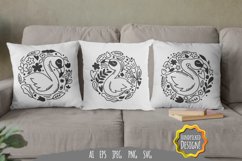 Floral Swan SVG File Product Image 1