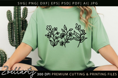 Floral Stems SVG Flower Illustrations T-shirt Mug Pillows Product Image 4