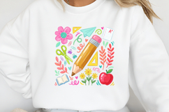 Floral Teacher Pencil PNG Product Image 2