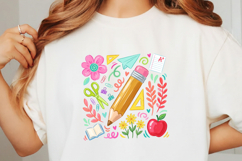 Floral Teacher Pencil PNG Product Image 3