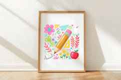 Floral Teacher Pencil PNG Product Image 5