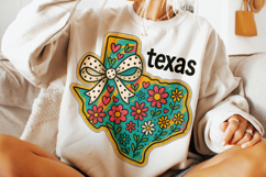 Floral Coquette Texas Png, State Png, Girly State Texas PNG Product Image 2