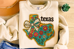 Floral Coquette Texas Png, State Png, Girly State Texas PNG Product Image 3