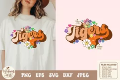 Floral Tigers SVG png sublimation, School Mascot svg and png Product Image 1