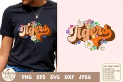 Floral Tigers SVG png sublimation, School Mascot svg and png Product Image 2