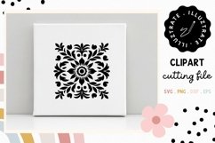 Floral Tile SVG | Mandala Style SVG | Flower Tile SVG Product Image 1