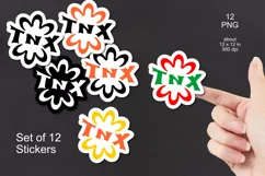 Floral TNX Printable Stickers Set of 12 PNG